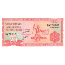 P27d Burundi - 20 Francs Year 2001,2005 & 2007